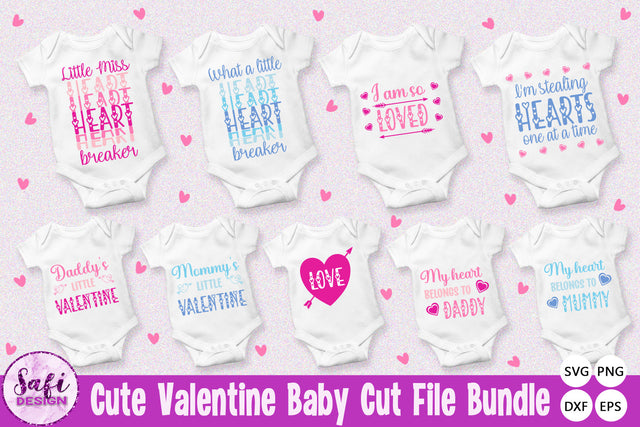 Cute Valentine Baby SVG Cut File Bundle SVG Safi Design 