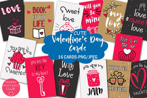 Cute Valentine's Day Cards- Printable Valentines Day Cards SVG Happy Printables Club 