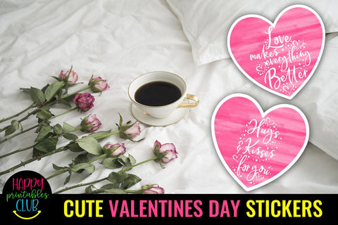 Cute Valentines Day Hearts Stickers-Love Romantic Stickers SVG Happy Printables Club 