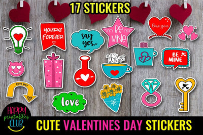 Cute Valentines Day Stickers-Love Romantic Stickers Cute SVG Happy Printables Club 