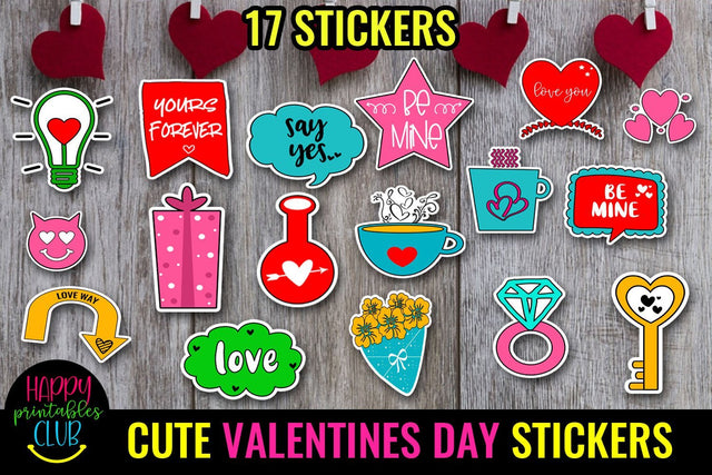 Cute Valentines Day Stickers-Love Romantic Stickers Cute SVG Happy Printables Club 