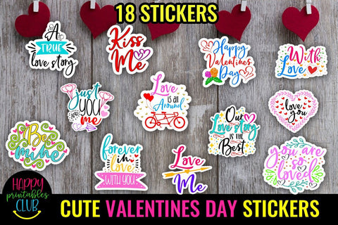 Cute Valentines Day Stickers-Love Romantic Stickers Cute SVG Happy Printables Club 