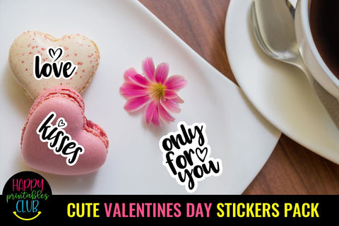 Cute Valentines Day Stickers Pack- Romantic Love Stickers SVG Happy Printables Club 