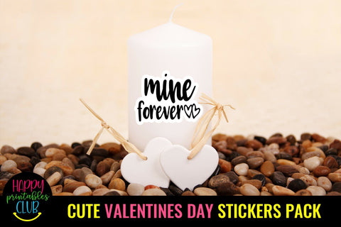Cute Valentines Day Stickers Pack- Romantic Love Stickers SVG Happy Printables Club 