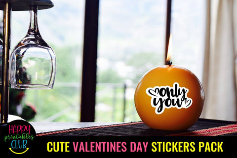 Cute Valentines Day Stickers Pack- Romantic Love Stickers SVG Happy Printables Club 