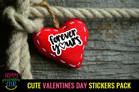 Cute Valentines Day Stickers Pack- Romantic Love Stickers SVG Happy Printables Club 