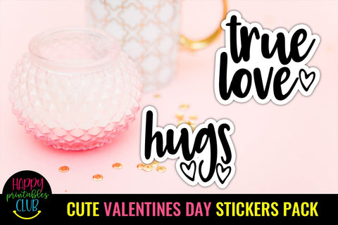 Cute Valentines Day Stickers Pack- Romantic Love Stickers SVG Happy Printables Club 
