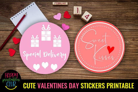Cute Valentines Day Stickers Printable- Cute Love Stickers SVG Happy Printables Club 