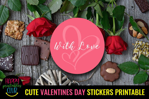 Cute Valentines Day Stickers Printable- Cute Love Stickers SVG Happy Printables Club 