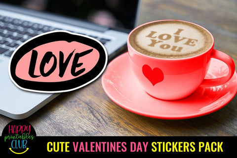 Cute Valentines Day Stickers- Romantic Love Stickers SVG Happy Printables Club 