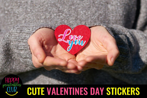 Cute Valentines Day Stickers- Romantic Love Stickers SVG Happy Printables Club 