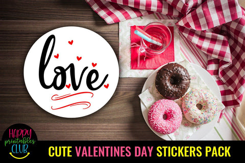 Cute Valentines Day Stickers- Romantic Love Stickers SVG Happy Printables Club 