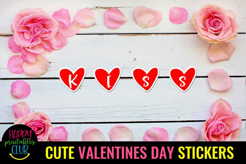 Cute Valentines Day Stickers- Romantic Love Stickers SVG Happy Printables Club 