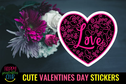 Cute Valentines Day Stickers-Love Romantic Stickers Cute - So Fontsy