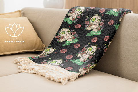 Cute Voodoo Doll - SVG PNG JPG Seamless Halloween Pattern Sublimation Digital Pattern Karma Genie Graphics 