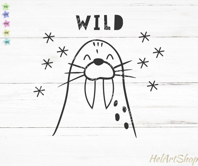 Cute Walrus SVG, Scandinavian SVG SVG _HelArtShop_ 