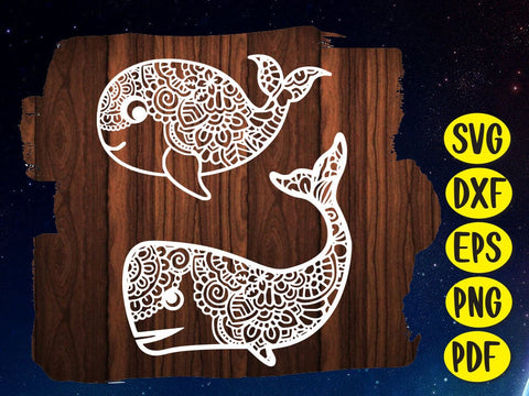Cute Whale Flower Paper cut SVG Johan Ru designs 