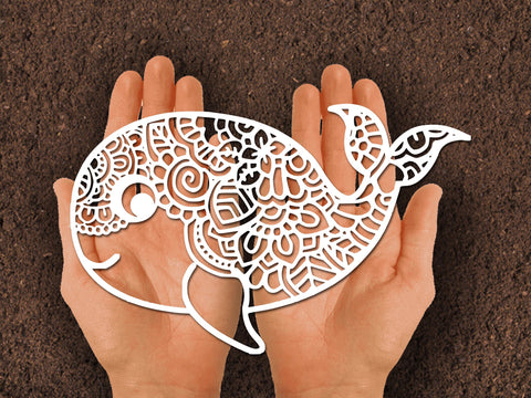 Cute Whale Flower Paper cut SVG Johan Ru designs 