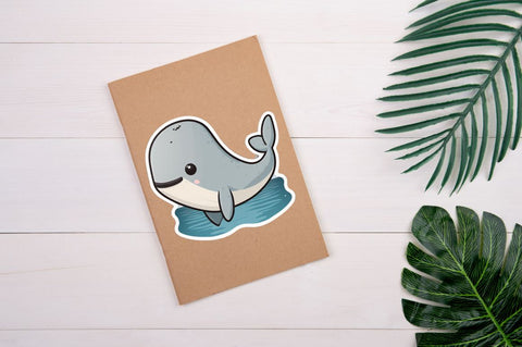 Cute Whales Cartoon Printable Stickers Bundle Sublimation Regulrcrative 