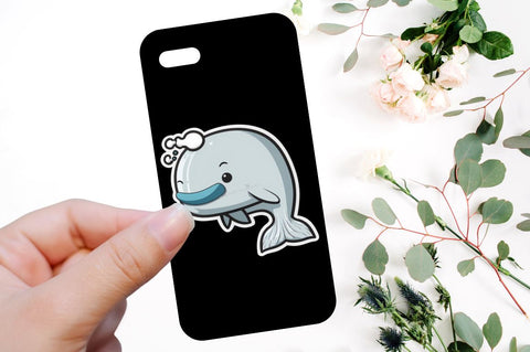 Cute Whales Cartoon Printable Stickers Bundle Sublimation Regulrcrative 