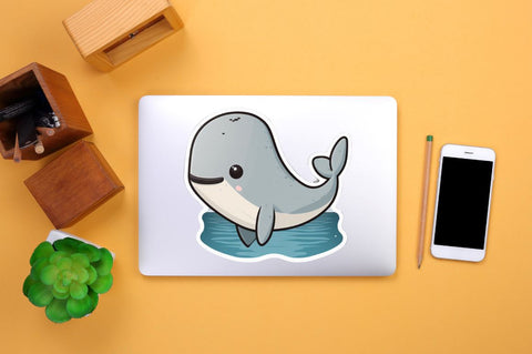 Cute Whales Cartoon Printable Stickers Bundle Sublimation Regulrcrative 