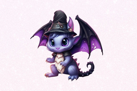 Cute Witchy Dragon Clipart Bundle Sublimation Regulrcrative 