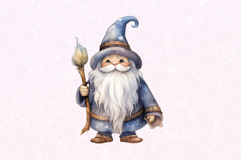 Cute Wizard Watercolor Clipart Bundle Sublimation Regulrcrative 