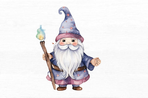 Cute Wizard Watercolor Clipart Bundle Sublimation Regulrcrative 