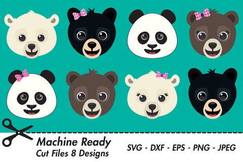 Cute Woodland Bear Head Bundle | Woodland SVG SVG Captain Creative 