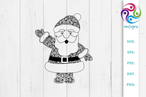 Cute Zen Tangle Santa Claus Svg File SVG Sintegra 