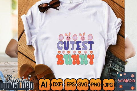 Cutest Bunny Retro Easter svg Design SVG Newmockups 