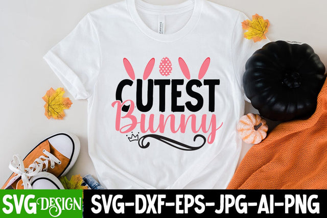 Cutest Bunny SVG Cut File, Happy Easter Day SVG CUt FIle, Happy Easter Day Sublimation Design SVG BlackCatsMedia 