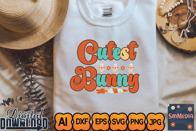 Cutest Bunny,Retro Easter SVG Bundle, Easter Svg files, Spring Svg, Easter Quotes, Cut Files, Cricut file, Smiley svg, Easter cut files, Easter svg SVG Newmockups 