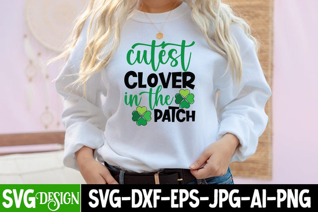 Cutest Clover in the Patch SVG Cut File, Cutest Clover in the Patch Sublimation Design, 1st Patrick's Day SVG Design, St.Patrick's Sublimation PNG, St.Patrick's Flag SVG Cut File, St.Patrick's Clipart PNG SVG BlackCatsMedia 