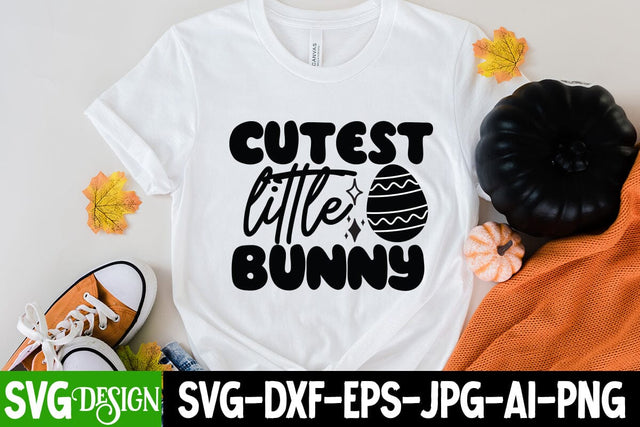 Cutest Little Bunny SVG Cut File, Cutest Little Bunny SVG Quotes SVG BlackCatsMedia 
