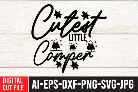 Cutest Little Camper SVG Cut File SVG BlackCatsMedia 