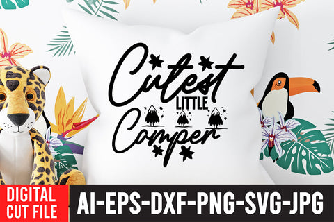 Cutest Little Camper SVG Cut File SVG BlackCatsMedia 