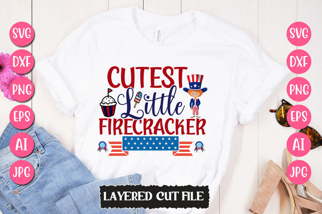 Cutest Little Firecracker SVG Cut File - So Fontsy