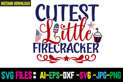 Cutest Little Firecracker SVG Cut File SVG Newmockups 