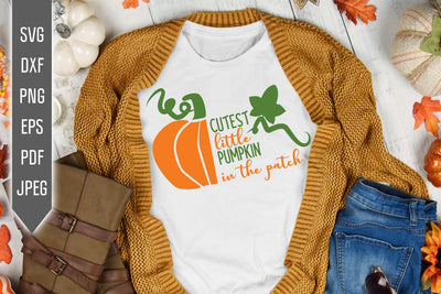 Cutest Little Pumpkin In The Patch Svg. Halloween Svg. Baby Girl Or Boy Halloween. Newborn Baby Svg. Pumpkin Shirt Kids. Cricut, Silhouette SVG Mint And Beer Creations 