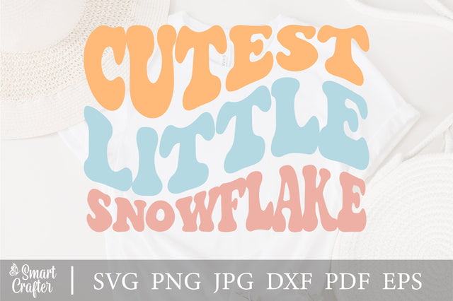 Cutest Little Snowflake Svg, Snowflakes svg, Winter svg, Holidays svg, Snow svg, Cold svg, wavy style Stacked svg, png dxf SVG Fauz 