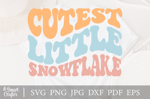 Cutest Little Snowflake Svg, Snowflakes svg, Winter svg, Holidays svg, Snow svg, Cold svg, wavy style Stacked svg, png dxf SVG Fauz 
