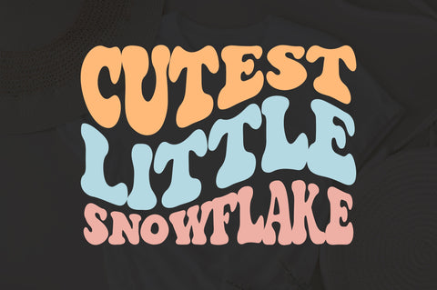 Cutest Little Snowflake Svg, Snowflakes svg, Winter svg, Holidays svg, Snow svg, Cold svg, wavy style Stacked svg, png dxf SVG Fauz 