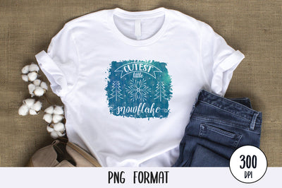 Cutest Little Snowflake, Winter Sublimation Design PNG SVG futivesvg 