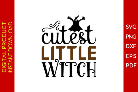 Cutest Little Witch Halloween SVG PNG PDF Cut File SVG Creativedesigntee 