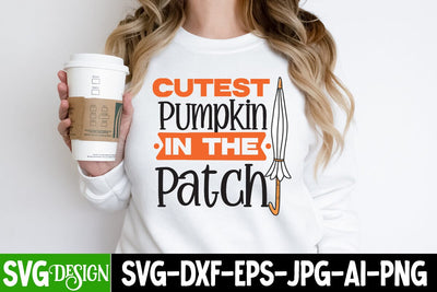 Cutest Pumpkin In The atch SVG Cut File ,Cutest Pumpkin In The Patch Sublimation PNG, Cutest Pumpkin In The Patch Saying , Fall Farmhouse SVG Cut File , Fall Farmhouse SVG Quotes , Fall SVG Cut File, Autumn SVG Cut File,Fall Sublimation PNG SVG BlackCatsMedia 