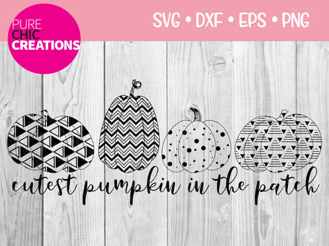 Cutest Pumpkin In The Patch - Cricut - Silhouette - svg - dxf - eps - png - Digital File - SVG Cut File - Fall SVG - Fall clipart - clipart SVG Pure Chic Creations 