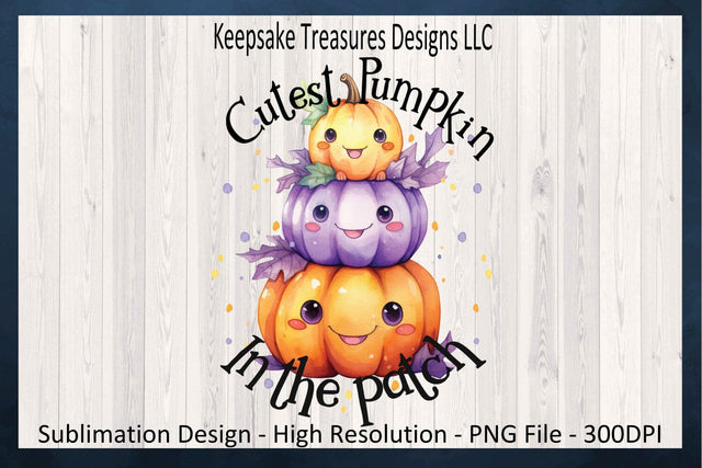 Cutest Pumpkin In The Patch Fall PNG, Cutest Little Pumpkin Baby Romper, Autumn PNG Sublimation Design, Seasonal Pumpkin, Digital Download Sublimation Keepsake Treasures Designs LLC. 