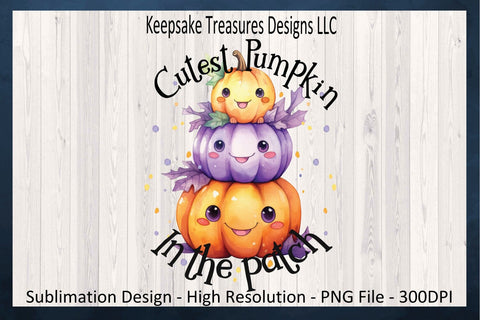 Cutest Pumpkin In The Patch Fall PNG, Cutest Little Pumpkin Baby Romper, Autumn PNG Sublimation Design, Seasonal Pumpkin, Digital Download Sublimation Keepsake Treasures Designs LLC. 