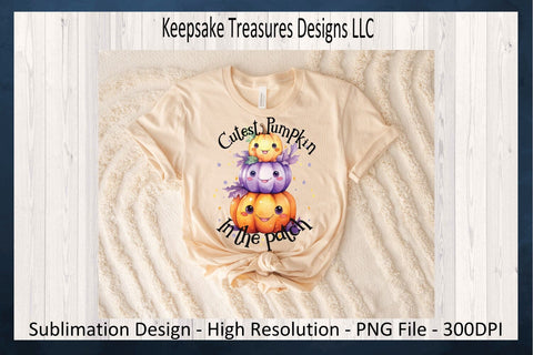 Cutest Pumpkin In The Patch Fall PNG, Cutest Little Pumpkin Baby Romper, Autumn PNG Sublimation Design, Seasonal Pumpkin, Digital Download Sublimation Keepsake Treasures Designs LLC. 